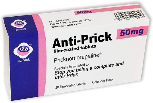 Anti Prick - Joke Prank Pill Box - Includes Real Prescription Gift Bag