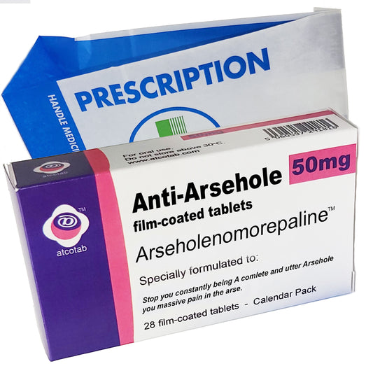 Anti Arsehole - Joke Pill Box and Real Prescription Gift bag