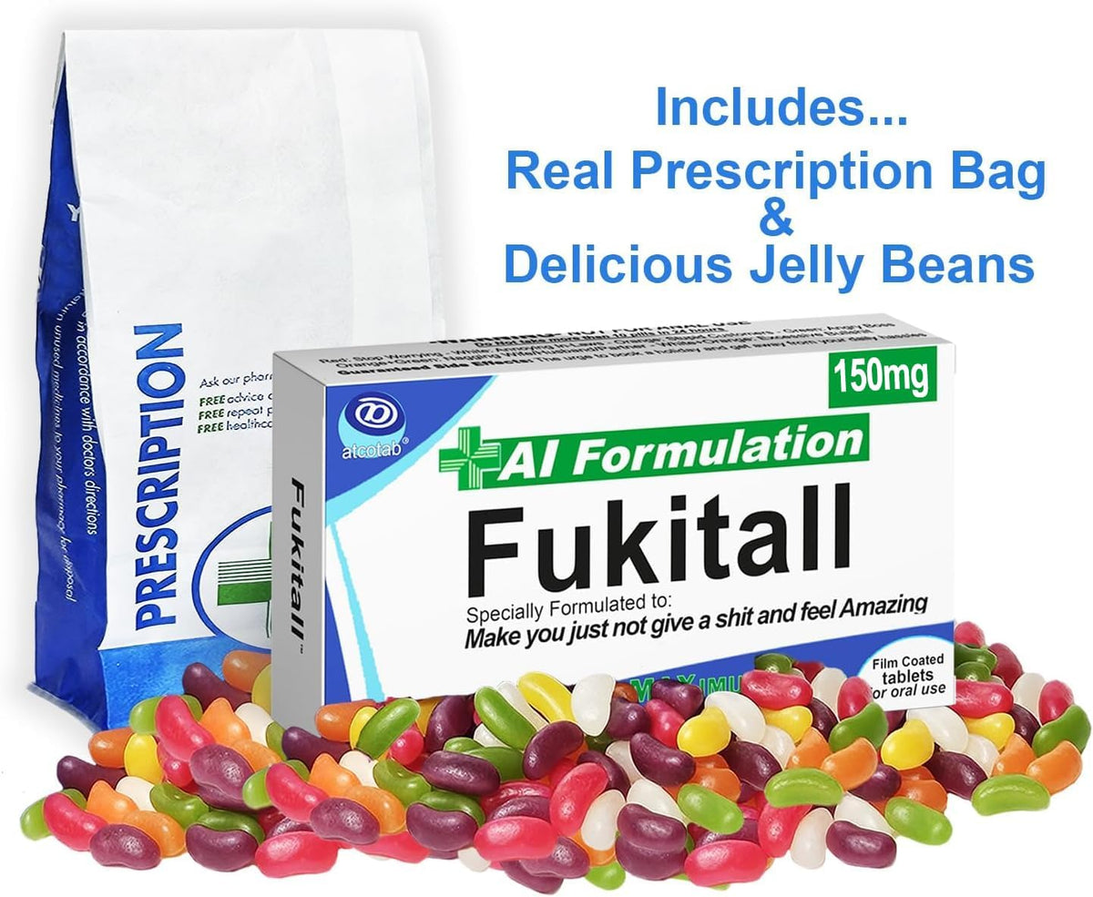 Fukitall - Joke Prescription Box and Bag with Delicious Jelly Beans