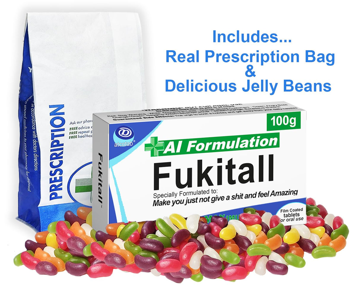 Funny Rude Joke Tablets Pill Box Prank Includes Jelly Beans Sweets Unusual Gift for Men Father's Day Him Her April Fools Day Easter Birthday Gifts for Women Presents for Dad Boyfriend