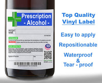 Joke Prescription Alcohol Wine Label - Bottle Gift Bag & Gift Tag - Wine Gin Gifts for Women. Funny Birthday Gift Father's Day Men 18th 21st 30th 40th 50th 60th 70th