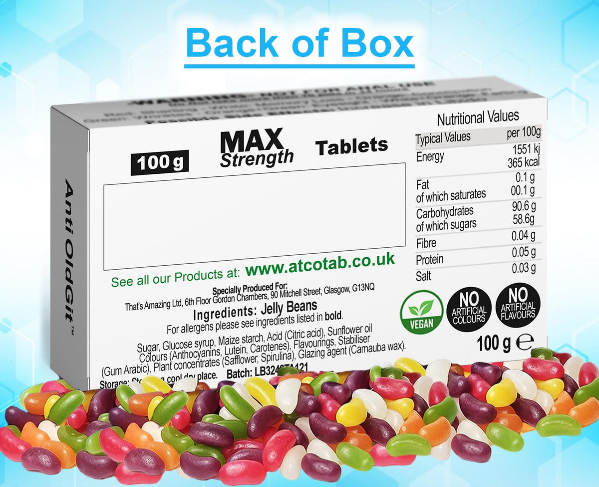 Funny Rude Joke Tablets Pill Box Prank Includes Jelly Beans Sweets Unusual Gift for Men Father's Day Him Her April Fools Day Easter Birthday Gifts for Women Presents for Dad Boyfriend