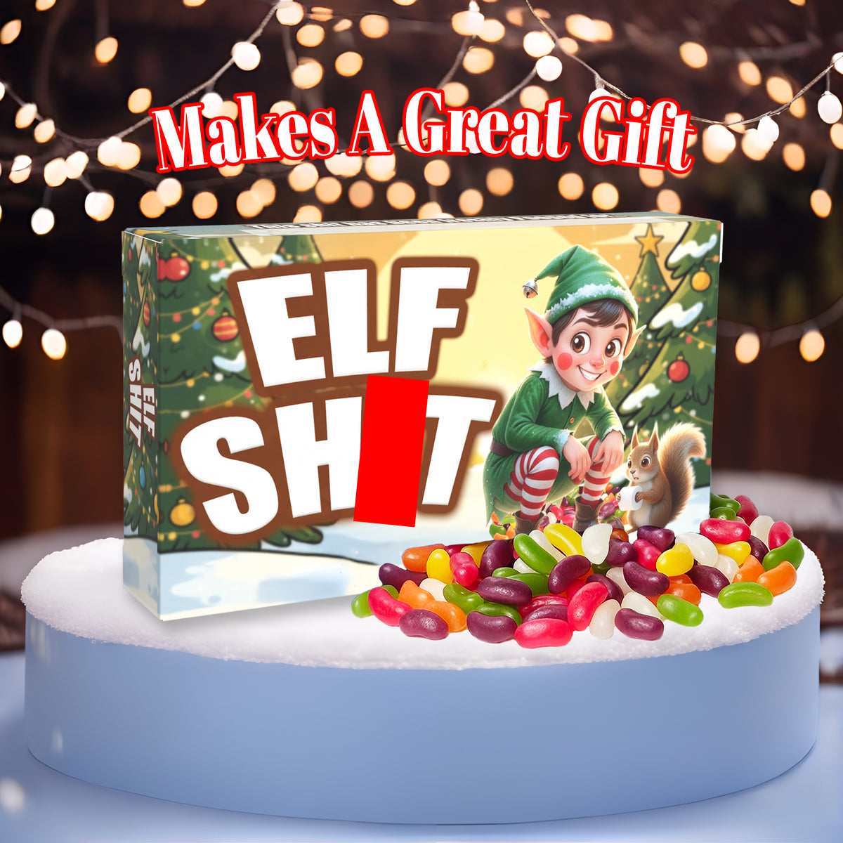 Elf Poo Elf Sh*t Funny Gift For Family, Office Worker, Funny Secret Santa Gift Adult Joke Prank Christmas Sweets Friends Brother Dad Chocolate Covered Raisins