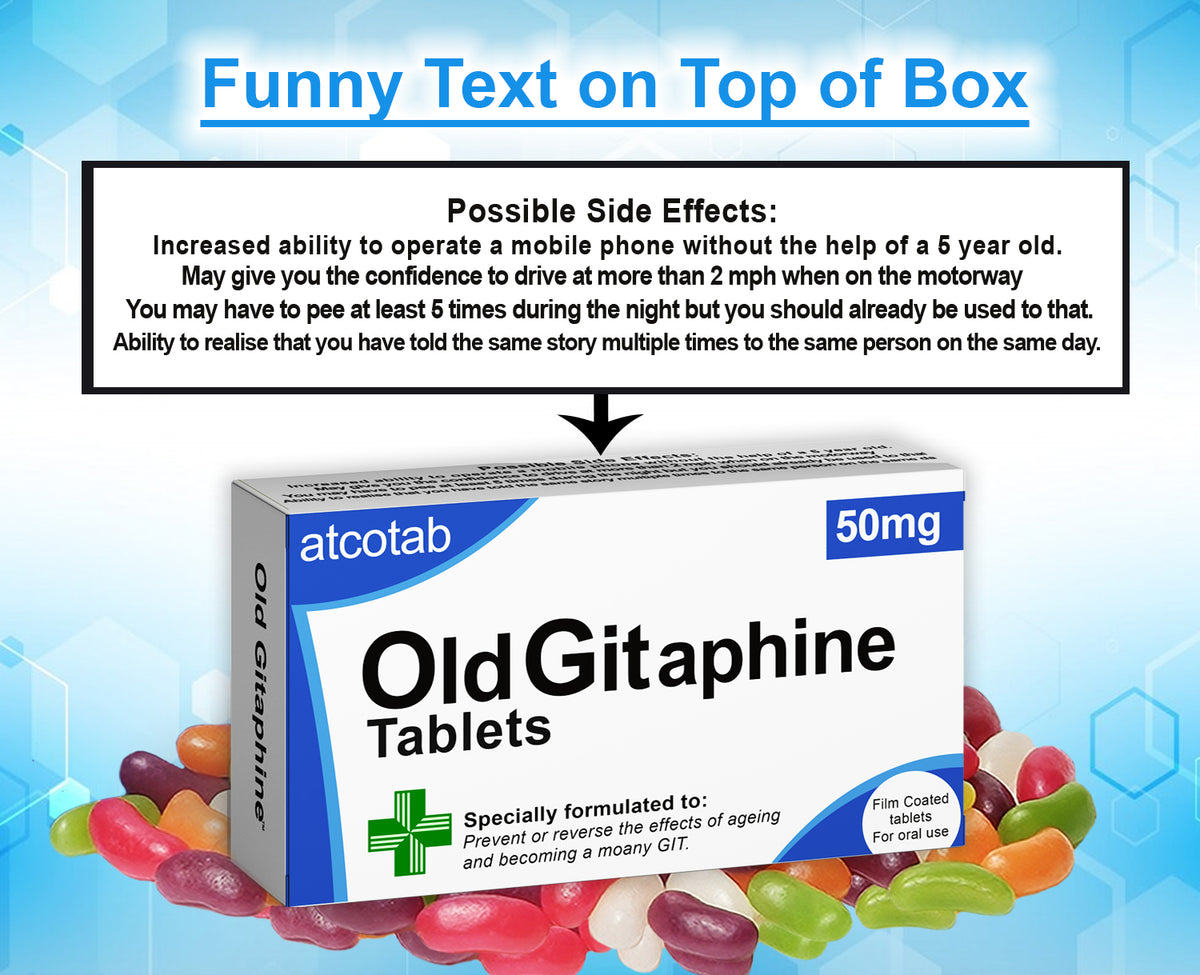 Old Gitaphine - Joke Prescription Box and Bag with Delicious Jelly Beans