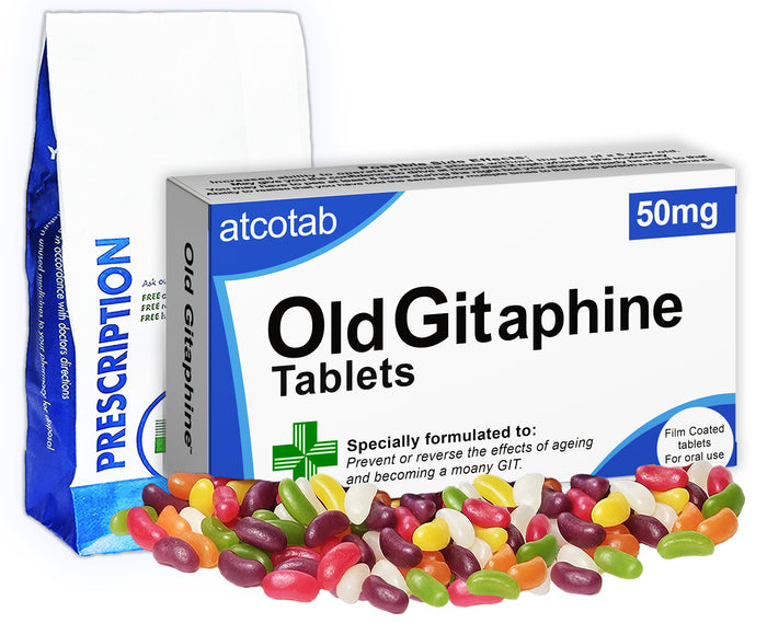 Old Gitaphine - Joke Prescription Box and Bag with Delicious Jelly Beans