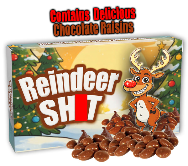Reindeer Poo Reindeer Sh*t Funny Gift For Family, Office Worker, Funny Secret Santa Gift Adult Joke Prank Christmas Sweets Friends Brother Dad Chocolate Covered Raisins