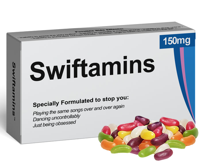 Swiftamins Jelly Beans Sweets Joke for Taylor Swift fan Unusual Gift for Birthdays Xmas Secret Santa Stocking Filler