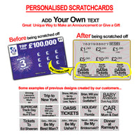 Personalised Scratch Card shows your custom text as the prize