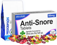 Anti Snore - Joke Prescription Box and Bag with Delicious Jelly Beans