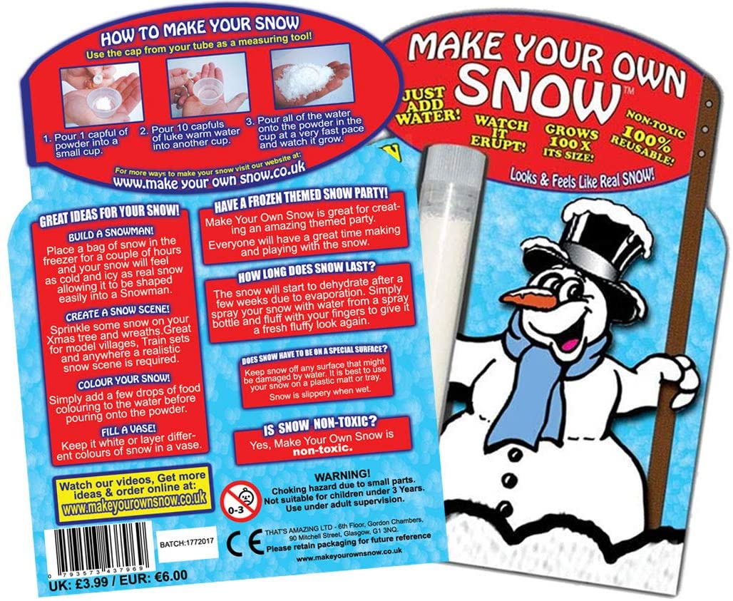 Make Your Own Snow - Instant Artificial Fake Snow