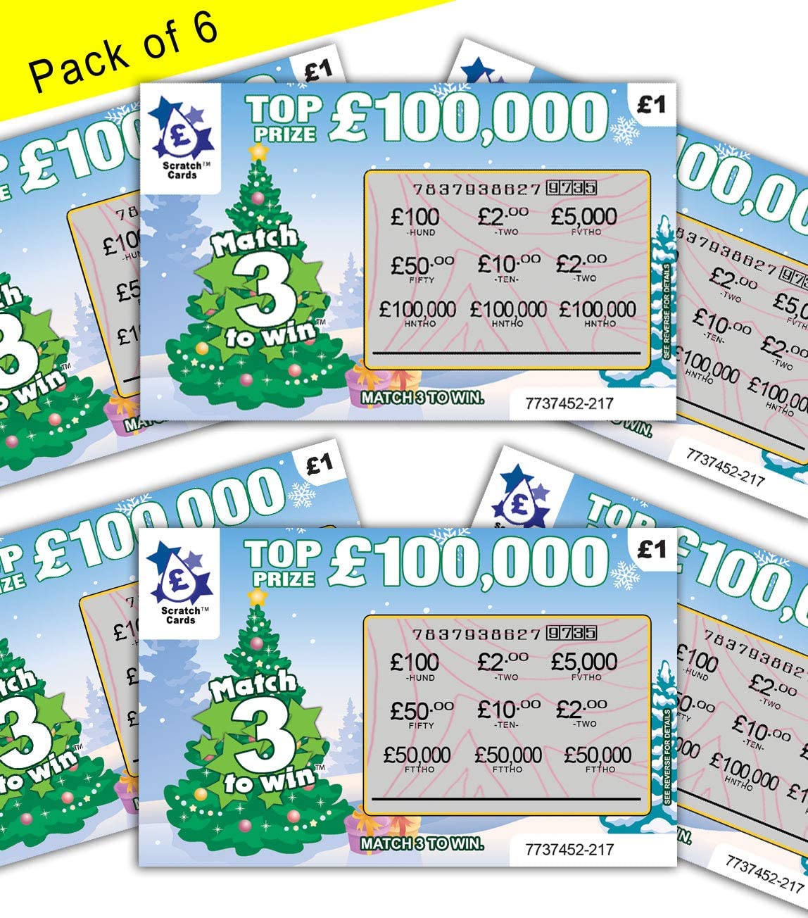Fake Xmas Scratchcards Lottery Ticket Scratch Cards