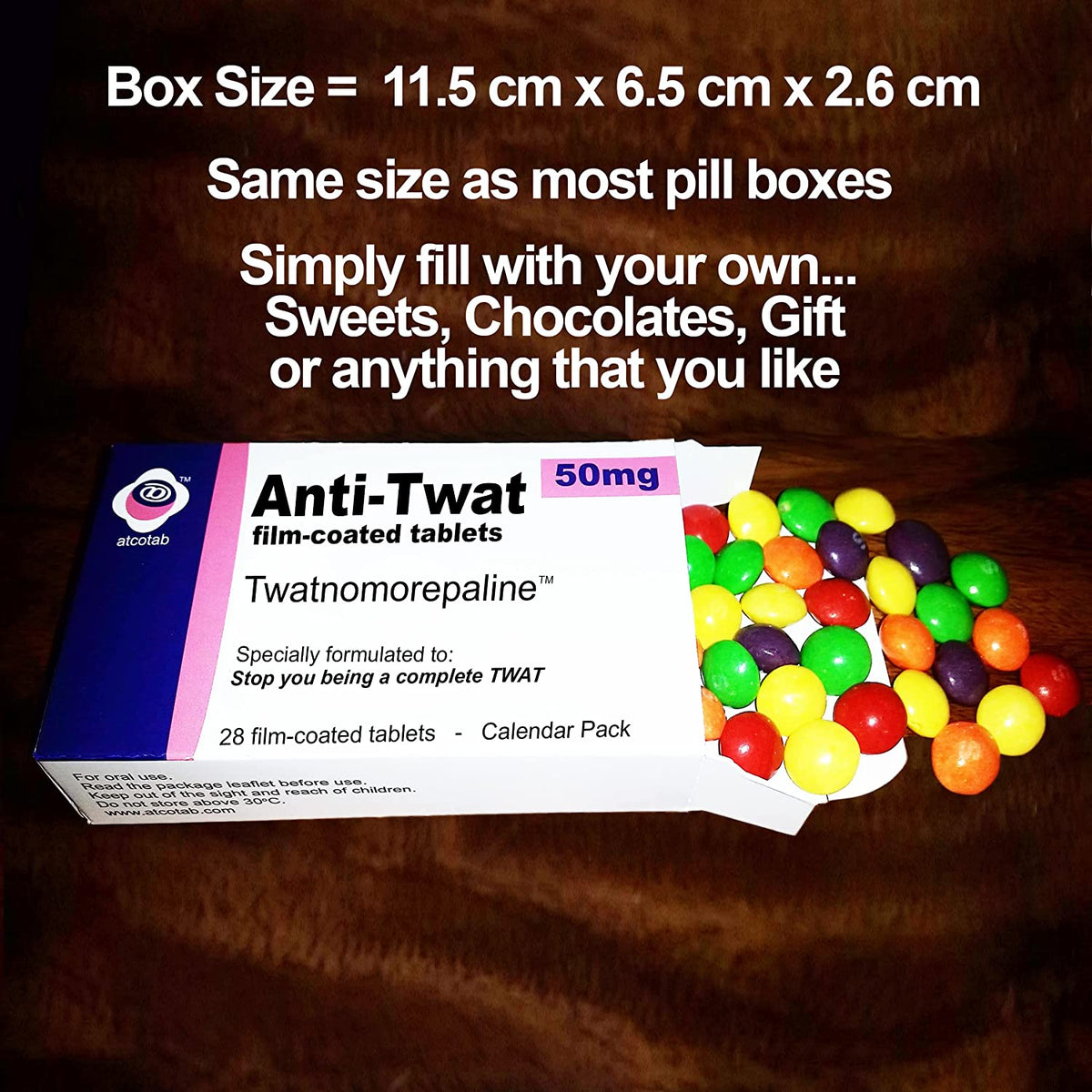 Anti Twat - Joke Pill Box incudes Real Prescription Gift Bag