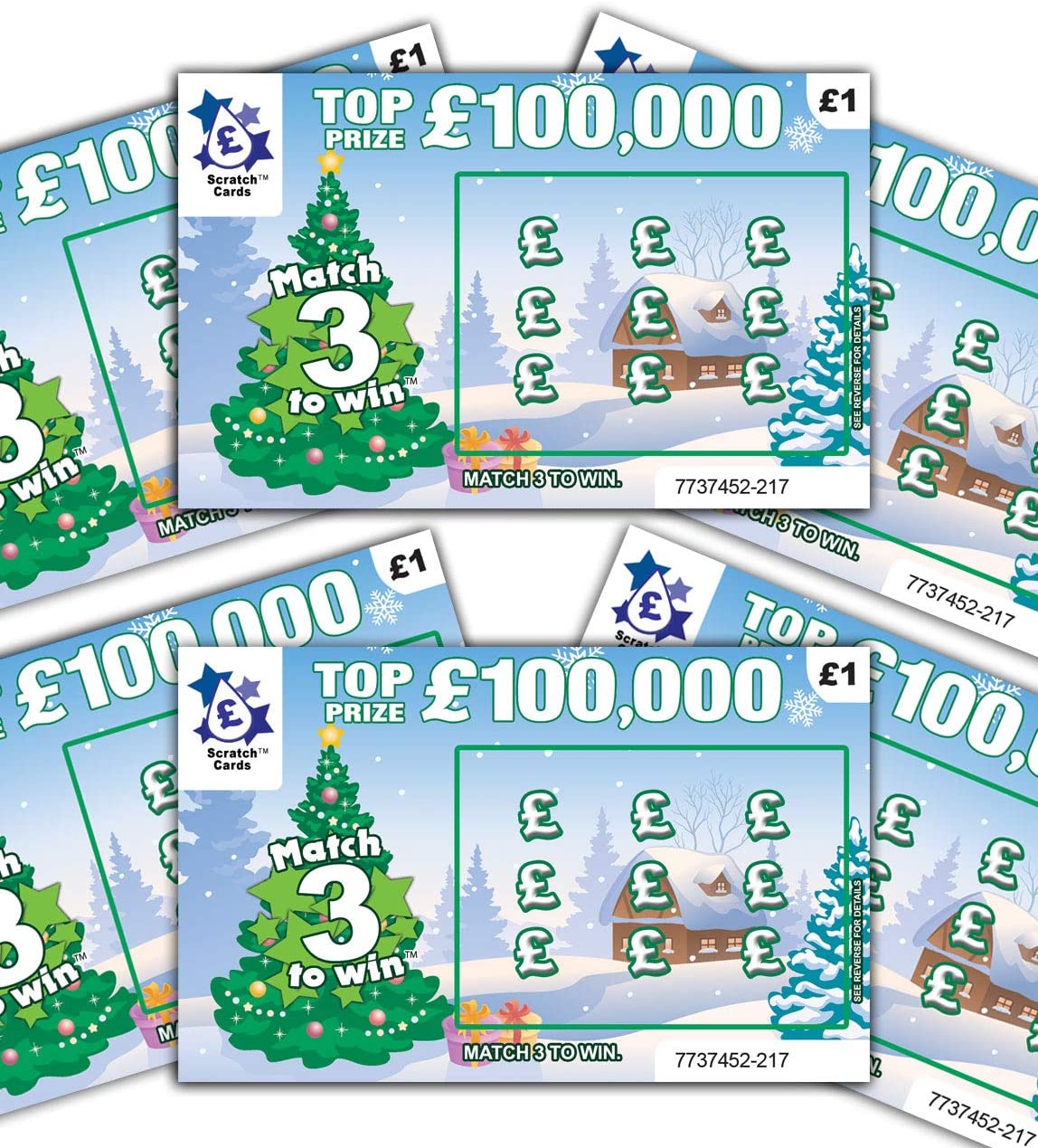 Fake Xmas Scratchcards Lottery Ticket Scratch Cards