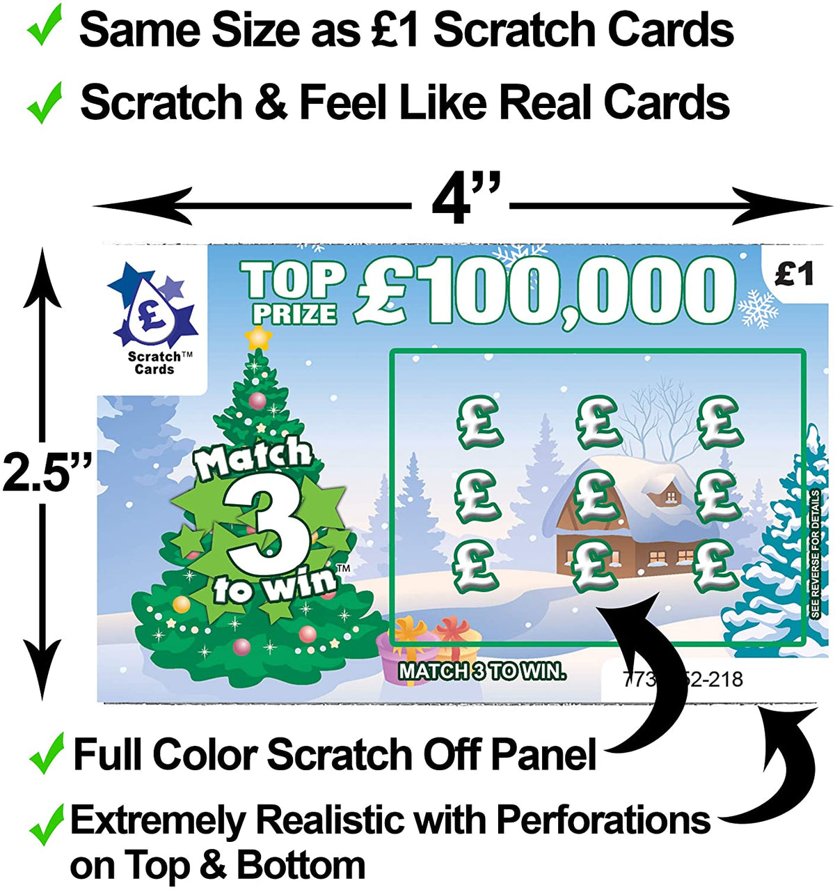 Fake Xmas Scratchcards Lottery Ticket Scratch Cards