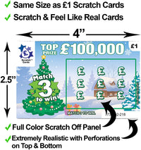 Fake Xmas Scratchcards Lottery Ticket Scratch Cards