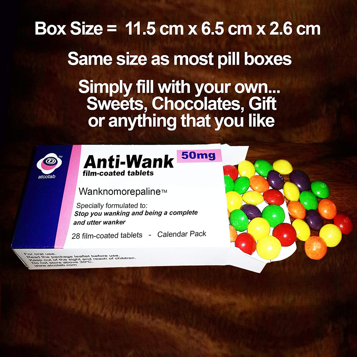 Anti Wank - Joke Prank Pill Box Includes Real Prescription Gift Bag