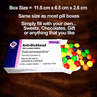 Anti Dickhead Joke Prank Pill Box and Real Prescription Gift bag