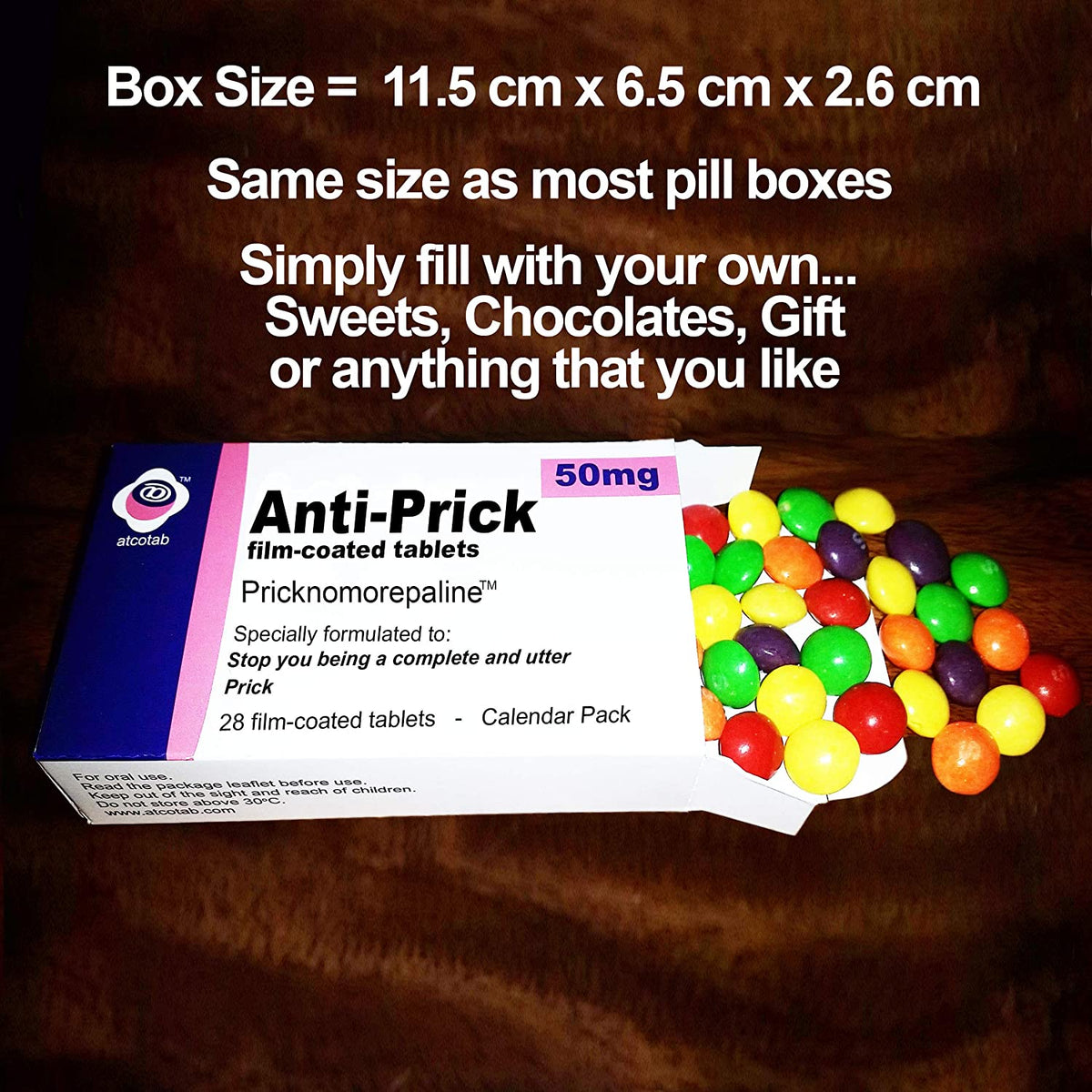 Anti Prick - Joke Prank Pill Box - Includes Real Prescription Gift Bag