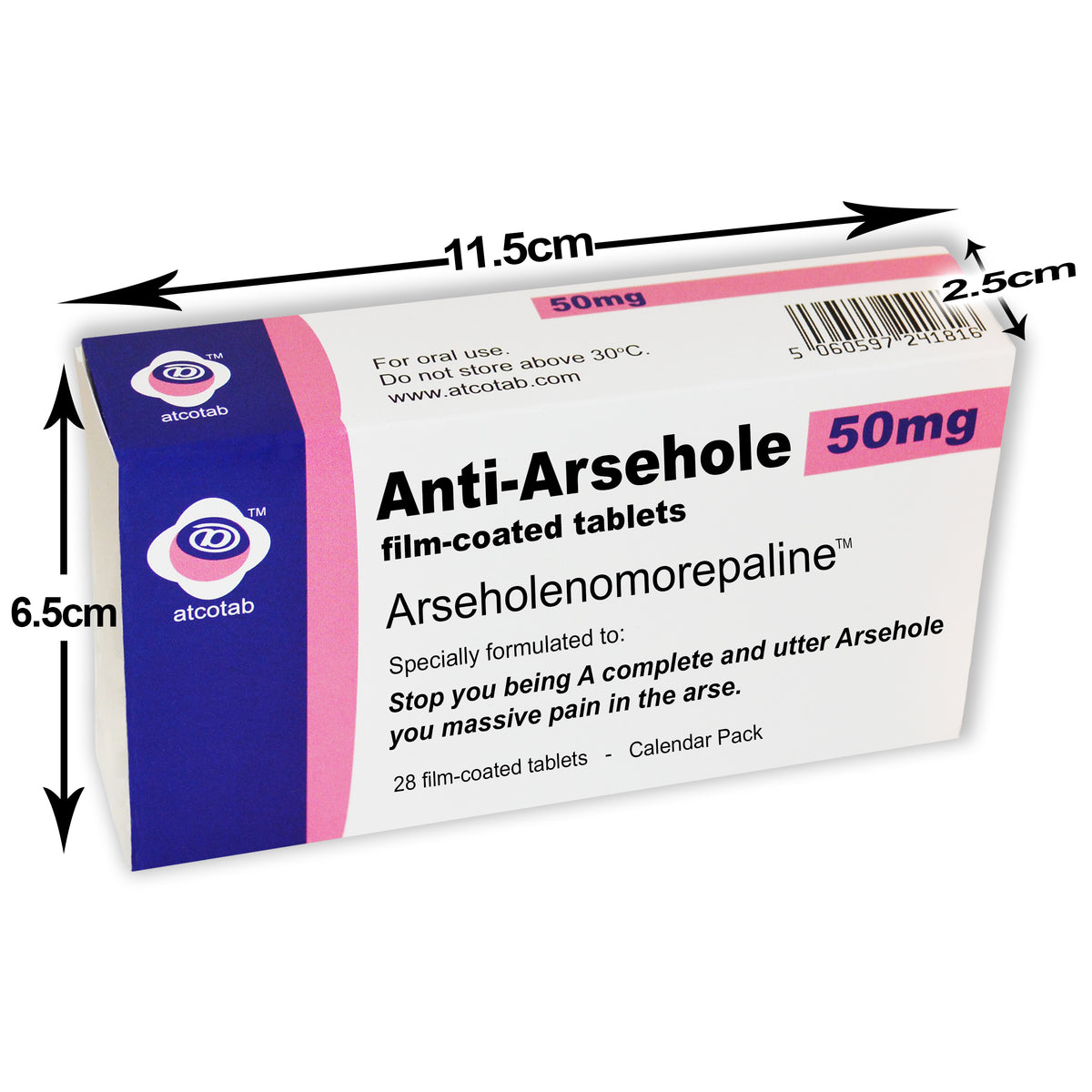 Anti Arsehole - Joke Pill Box and Real Prescription Gift bag