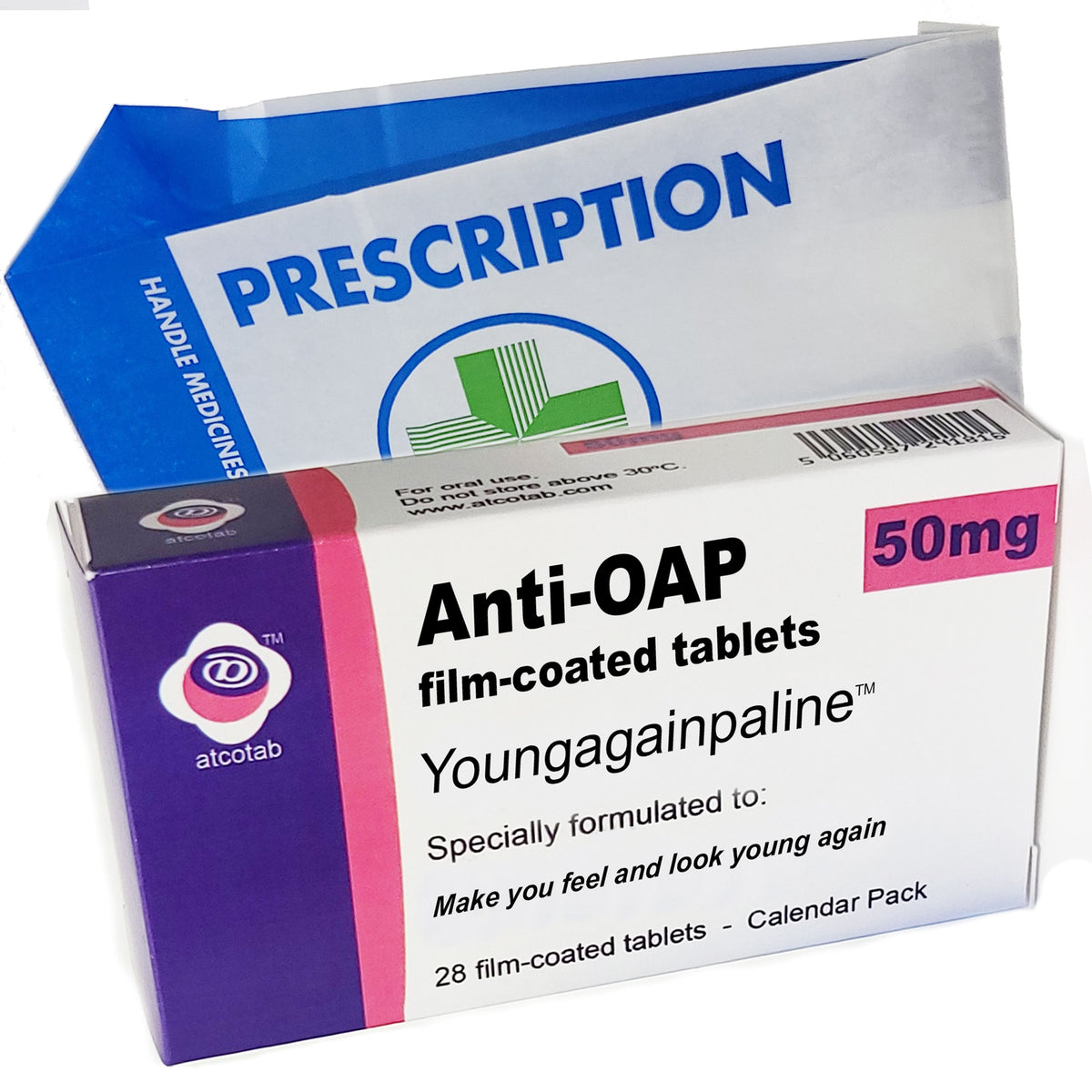 Anti OAP - Joke Pill Box and Real Prescription Gift bag