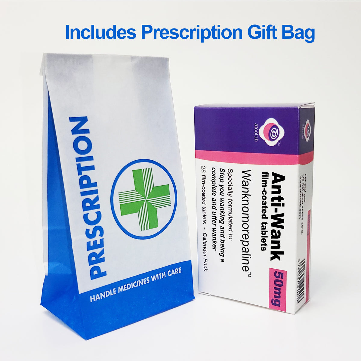 Anti Wank - Joke Prank Pill Box Includes Real Prescription Gift Bag